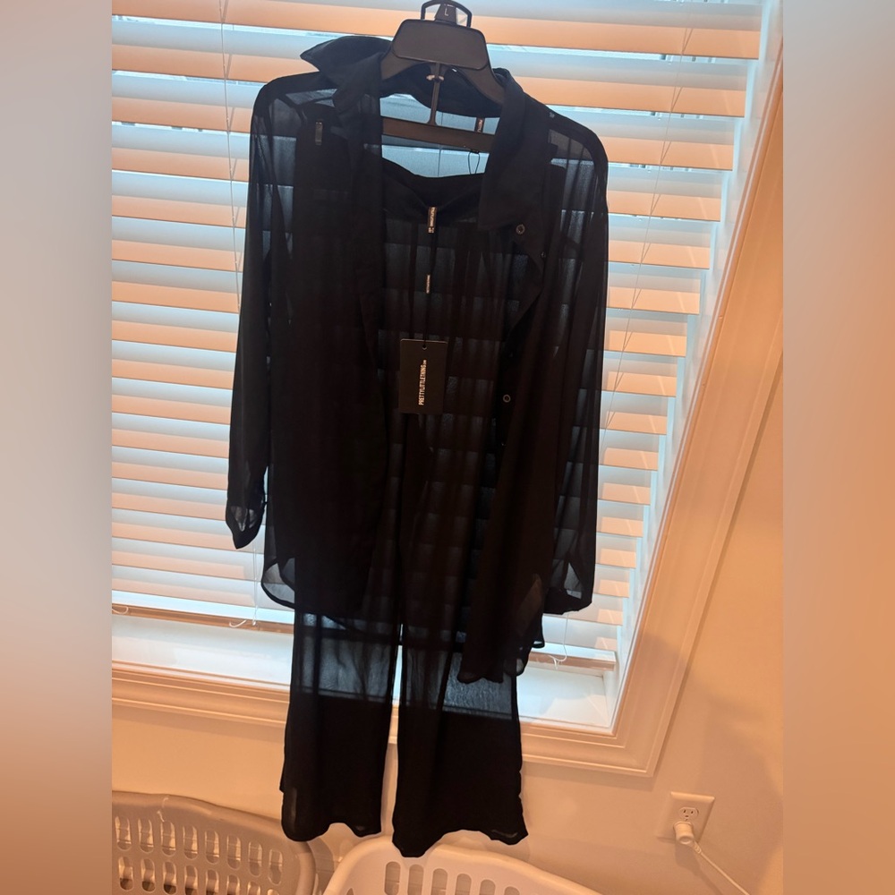 Sheer Black Two-Piece Set